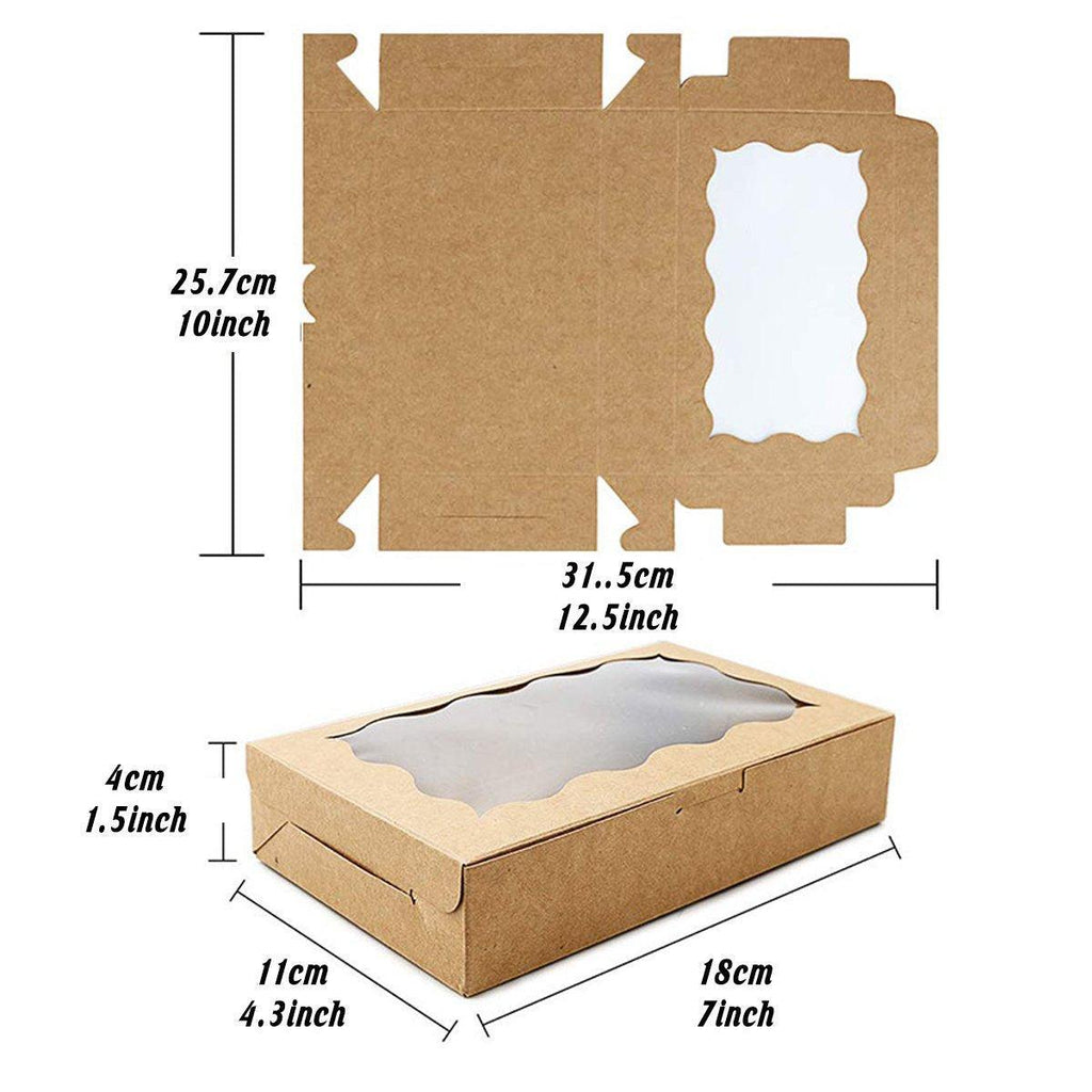 50pcs Rectangular Kraft Paper Window Box Gift Packaging Boxes Party Favors - Pink