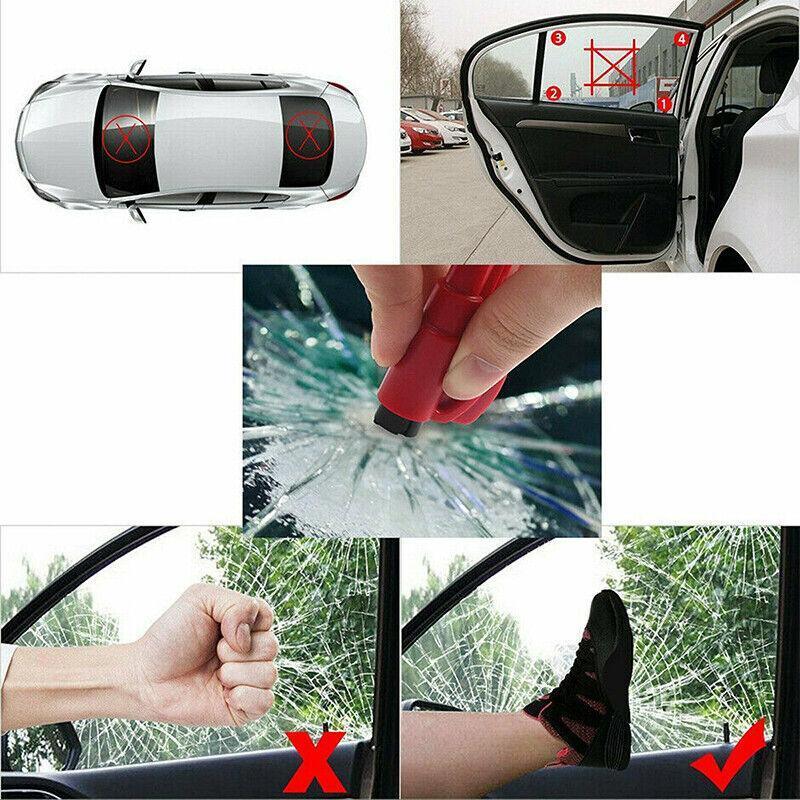 3 In 1 Car Window Glass Breaker Emergency Escape Tool with Cutter - Green