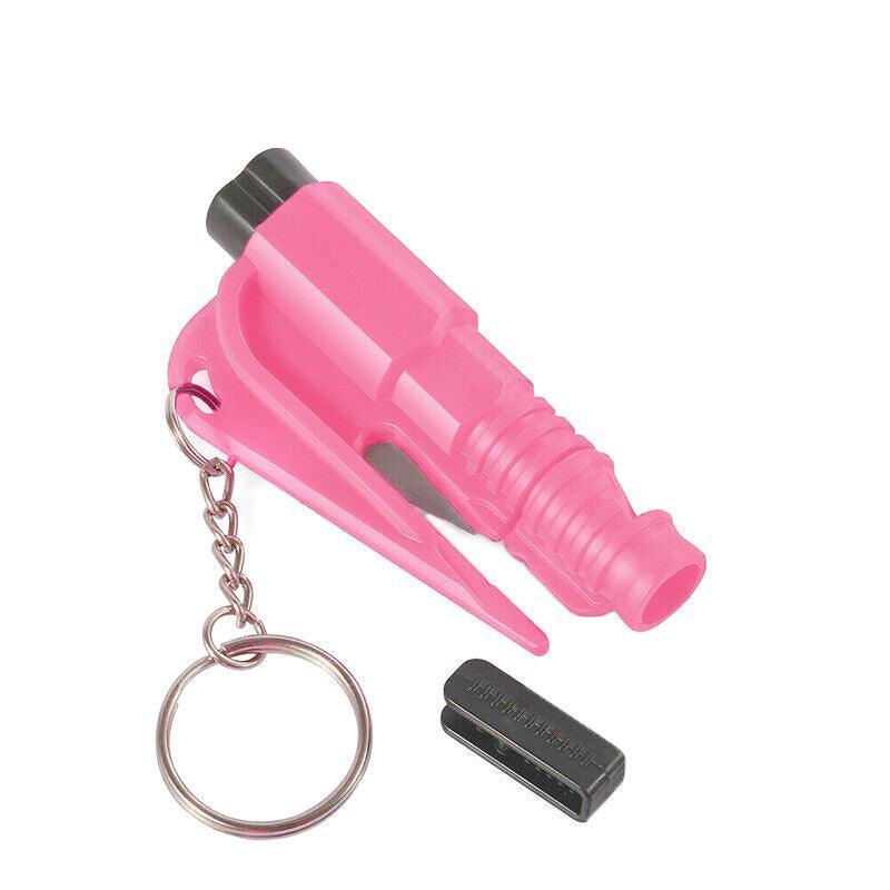 3 In 1 Car Window Glass Breaker Emergency Escape Tool with Cutter - Red