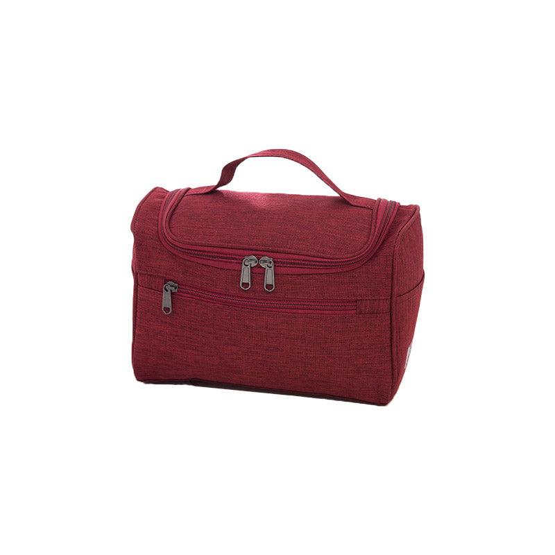 Womens Cosmetic Bag Make Up Case Travel Toiletry Wash Organiser Vanity Nail Box - Wine Red