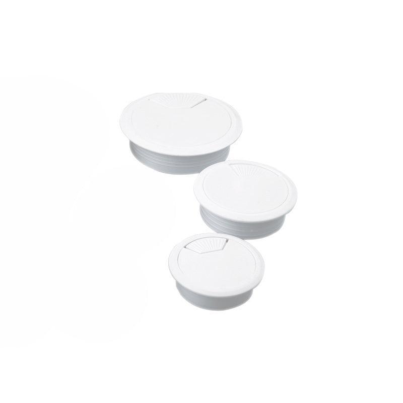 Desk Grommet Cable Hole Covers 50mm Wire Tidy Port for Table Surface 12pcs Set - White-12PCS