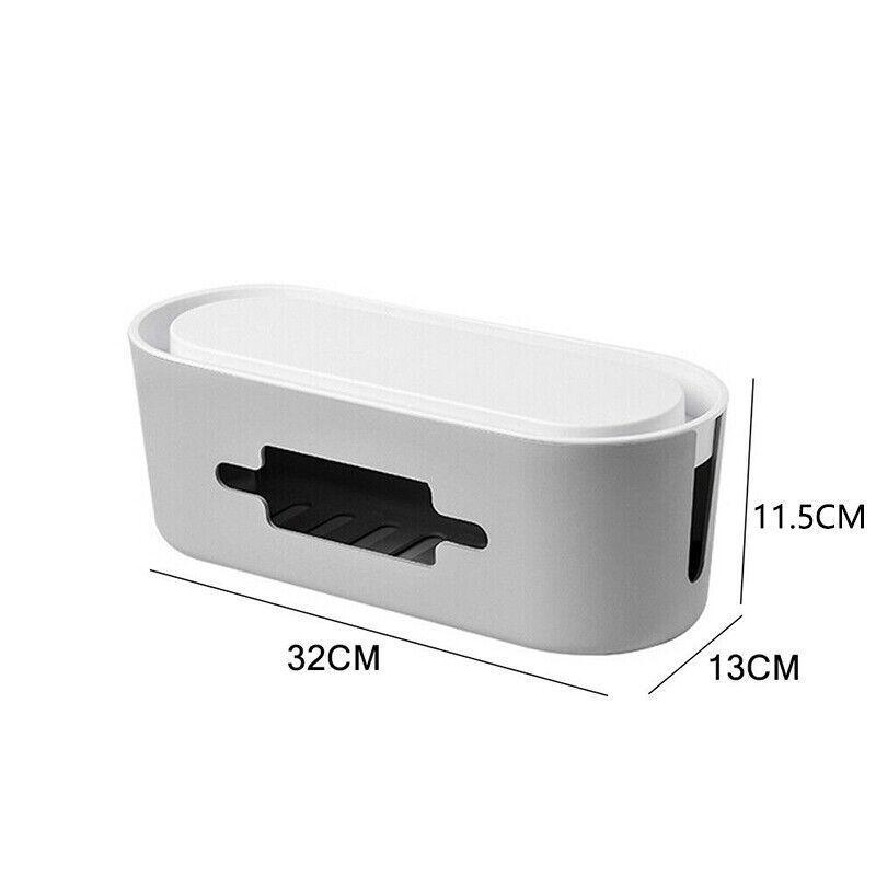 Cable Power Management Storage Box Socket Wire Tidy Organiser Hide Case - Grey