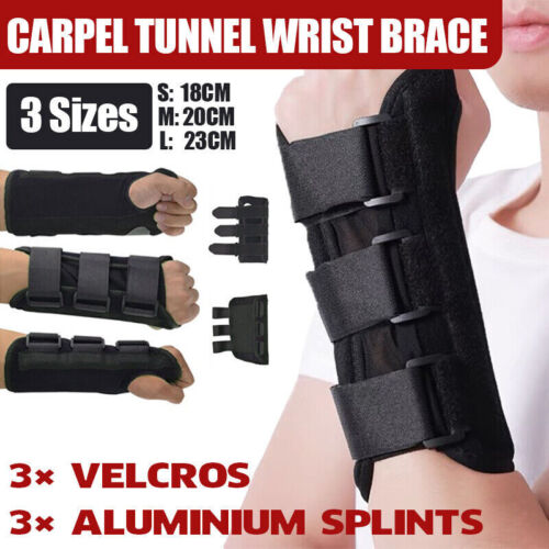 S Size Wrist Splint Brace Protection Support Strap Carpel Tunnel CTS RSI Pain Relief - Left
