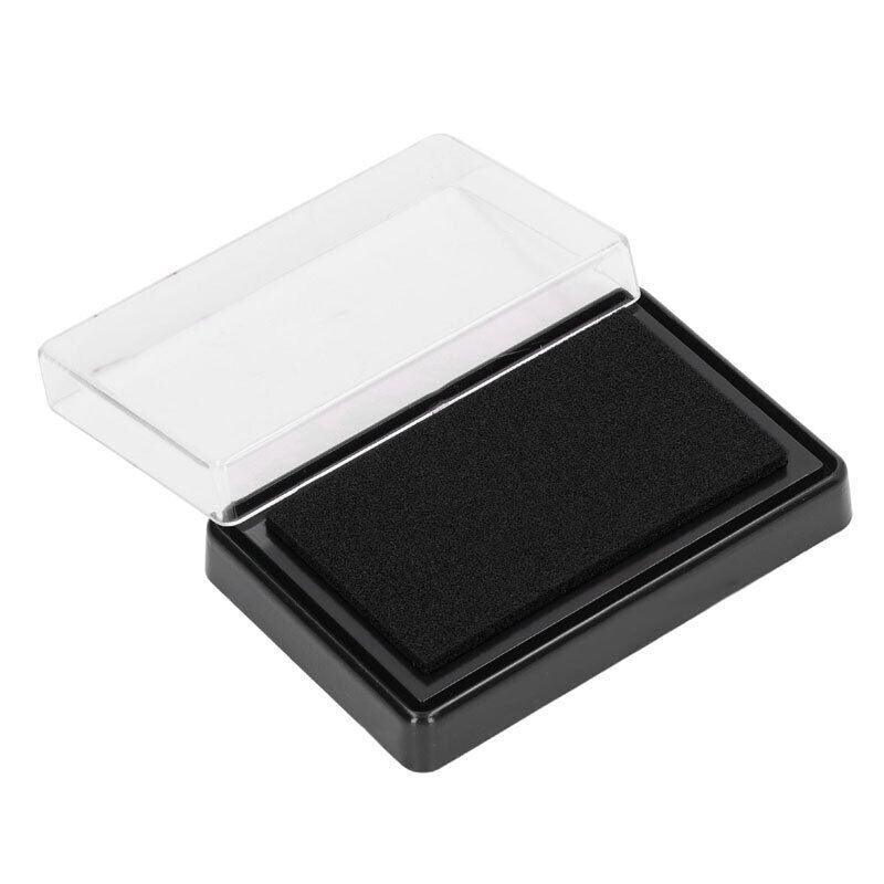 Stamp Ink Pad Rectangular 63x95mm for Rubber Stamps Office Fingerprint Stamping - Black