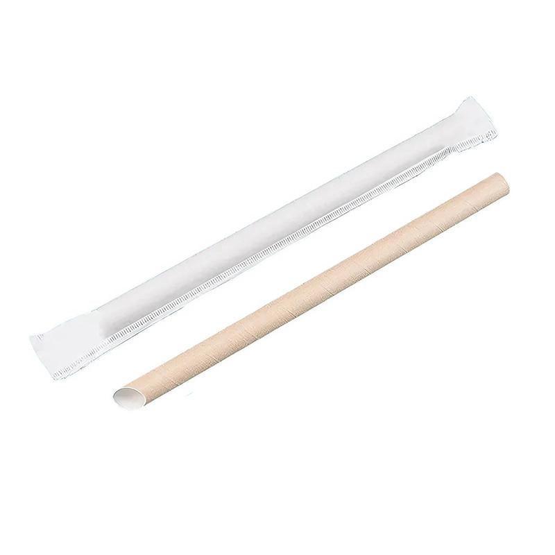 1000-2000pcs Colourful Paper Drinking Straws FOIL Metallic Party - Kraft-12*200mm 1000PCS