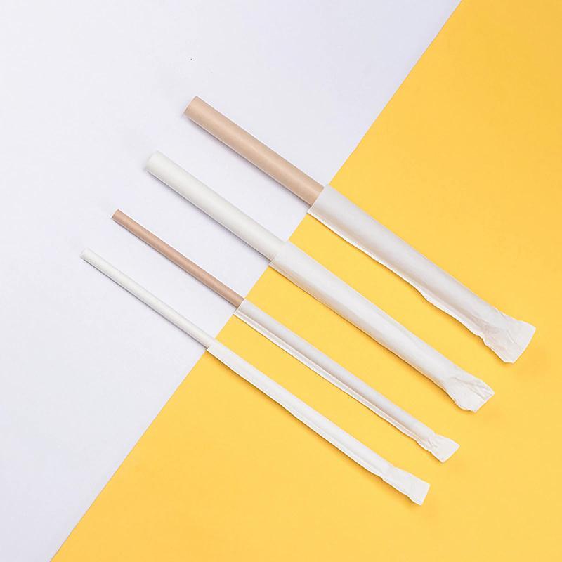 1000-2000pcs Colourful Paper Drinking Straws FOIL Metallic Party - White-6*190mm 2000PCS