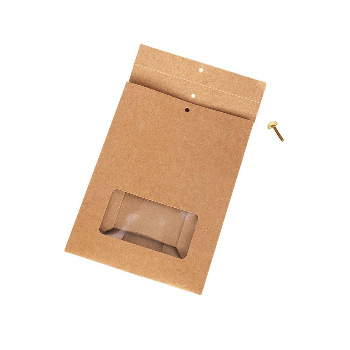 10PCS Snowflake Kraft Paper Candy Bag with Window Biscuit Self Standing Food Bag - Red