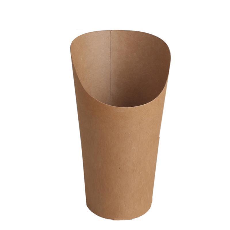 French Fries Holder Kraft Paper Cups Holder Disposable Paper Cups - 12OZ