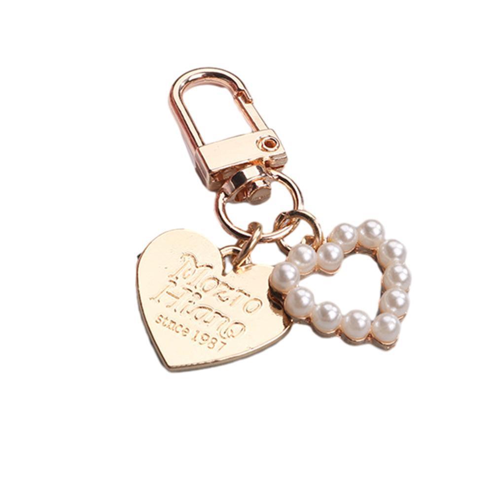 Womens Cute Key Rings Shell Heart Pearl Shape Keychain Charm Bag Hanger Pendants - C