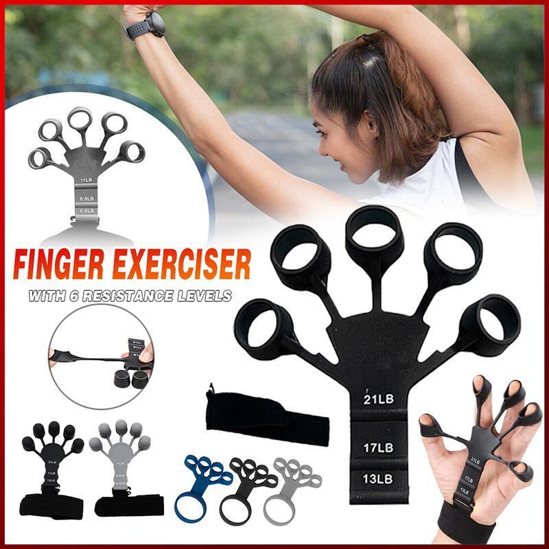 Finger Exerciser Strength Gripper Forearm Trainer Hand Grip Strengthener Therapy - 1# Grey (11LB)
