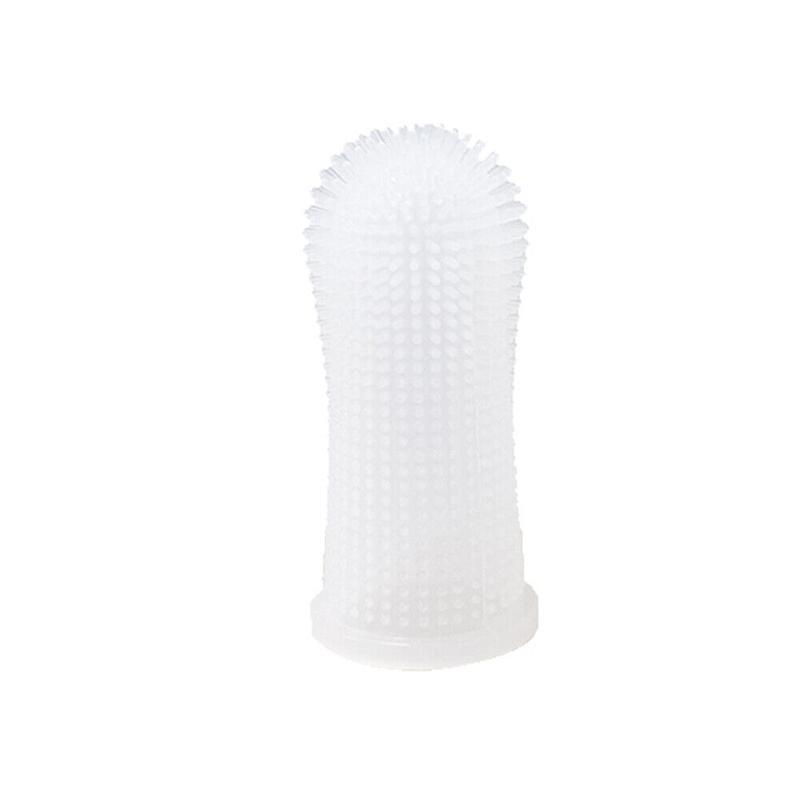 Premium Oral Care Dog Cat Toothbrush Finger Toothbrush Finger Silicone - White