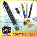 7Day Pill Box Medicine Storage Weekly Tablet Container Case Organizer Dispenser - Multicolor