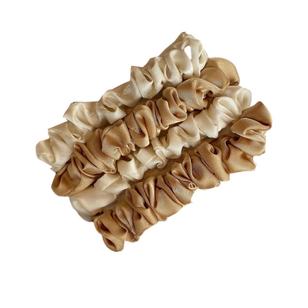 4Pcs/Set Silk Satin Small Scrunchies Ponytail Hair Ties Hair Rope Rubber Bands - E
