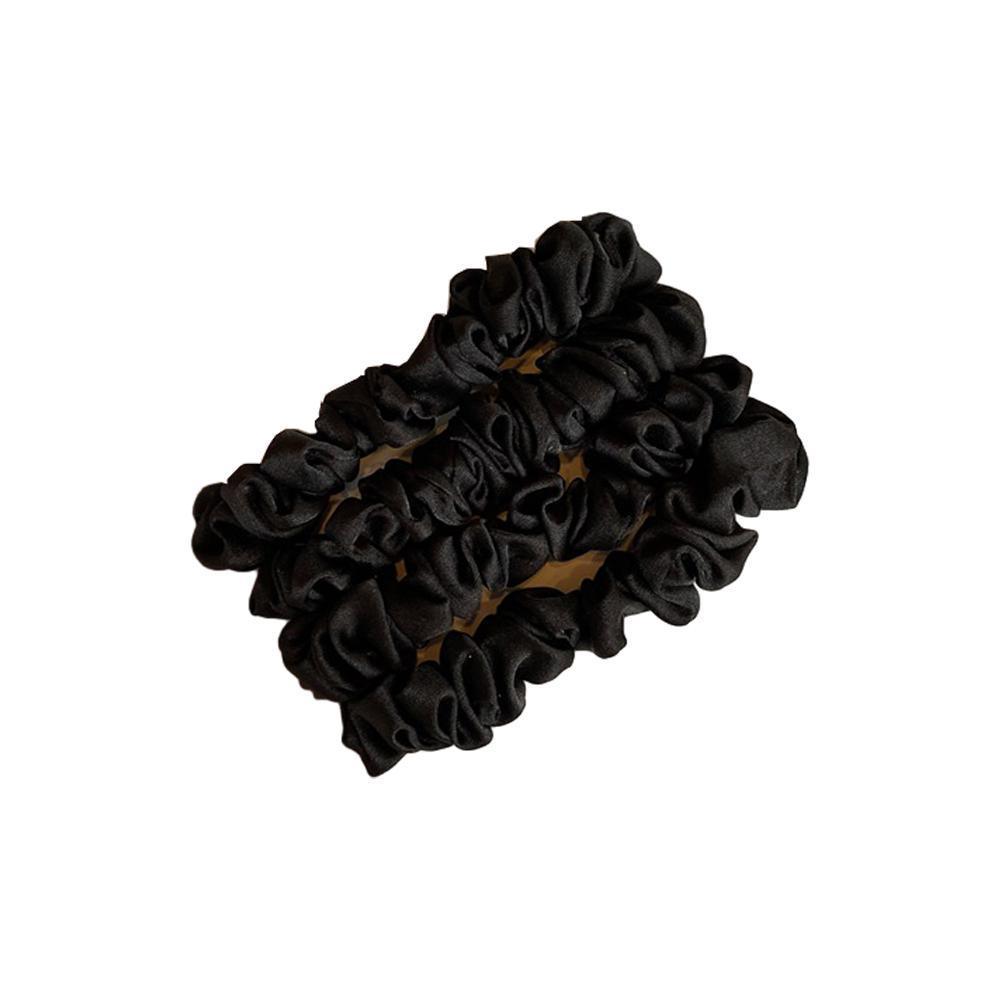 4Pcs/Set Silk Satin Small Scrunchies Ponytail Hair Ties Hair Rope Rubber Bands - F