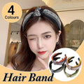Women Lady Retro Boho Embroidery Cotton Wide Hair Headband Head Wrap Band hoop - Green