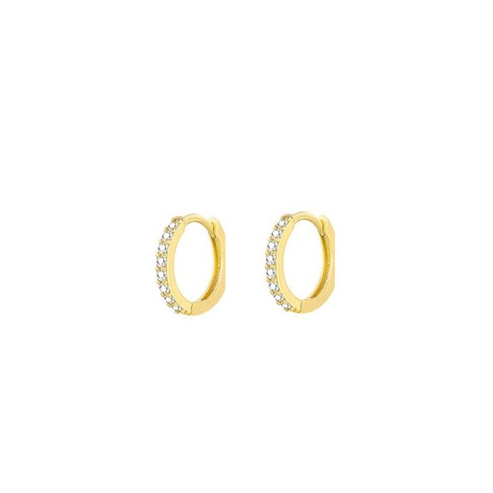 7sizes Hoop Earring Silver Zirconia Ear Huggie Hoop Cartilage Piercing Jewellery - Champagne-8mm