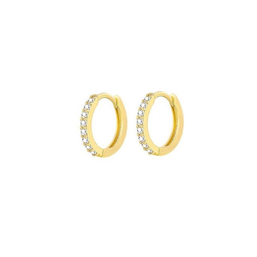 7sizes Hoop Earring Silver Zirconia Ear Huggie Hoop Cartilage Piercing Jewellery - Champagne-7mm