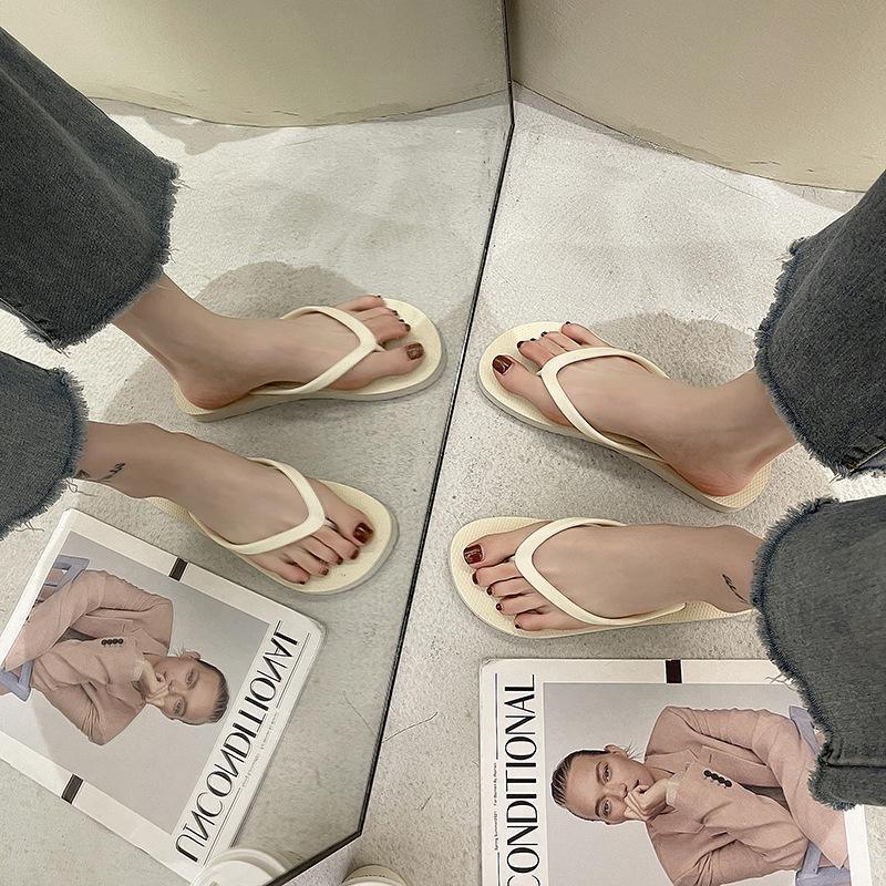 Slippers For Women Casual Fashion Bohemian Beach Shoes Flip Flops Flat Shoes - Beige