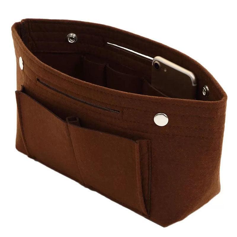 Travel Organiser Handbag Felt Bag Tote Insert Liner Purse Pouch Women 25*16*9Cm - Yellow