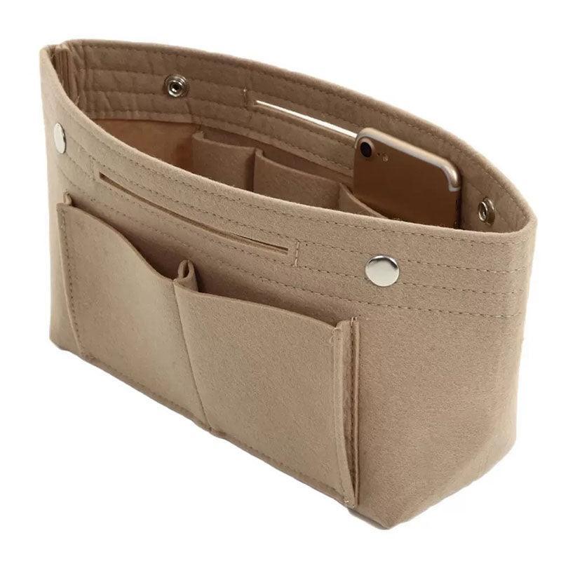Travel Organiser Handbag Felt Bag Tote Insert Liner Purse Pouch Women 25*16*9Cm - Yellow
