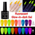 8ml Fluorescent Glow-In-Dark Gel Soak Off UV LED Nail Art Varnish DIY Luminous - 03#Fluorescent Green