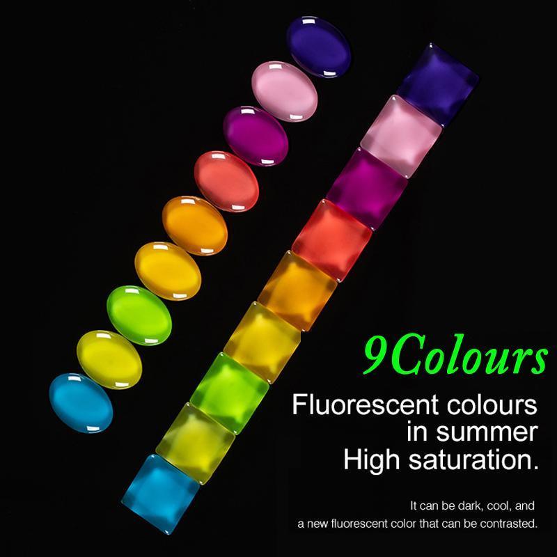 8ml Fluorescent Glow-In-Dark Gel Soak Off UV LED Nail Art Varnish DIY Luminous - 06#Fluorescent Phosphor