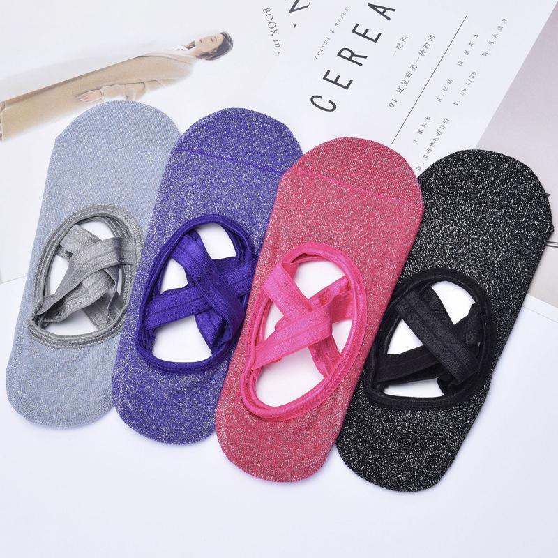 Yoga Socks Non Slip Pilates Ballet Grip Socks for Women Gym Fitness - Black