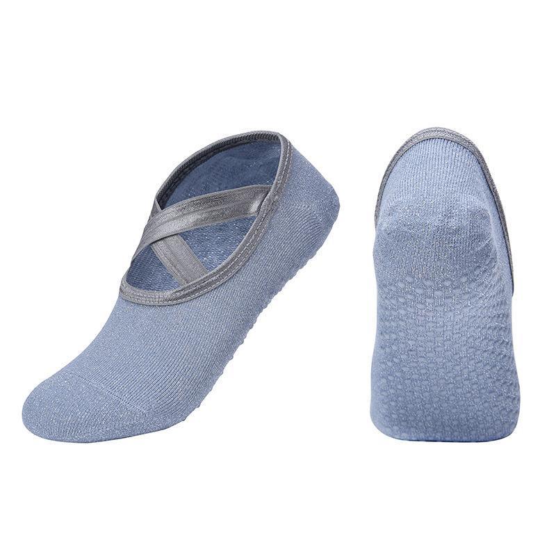 Yoga Socks Non Slip Pilates Ballet Grip Socks for Women Gym Fitness - Black