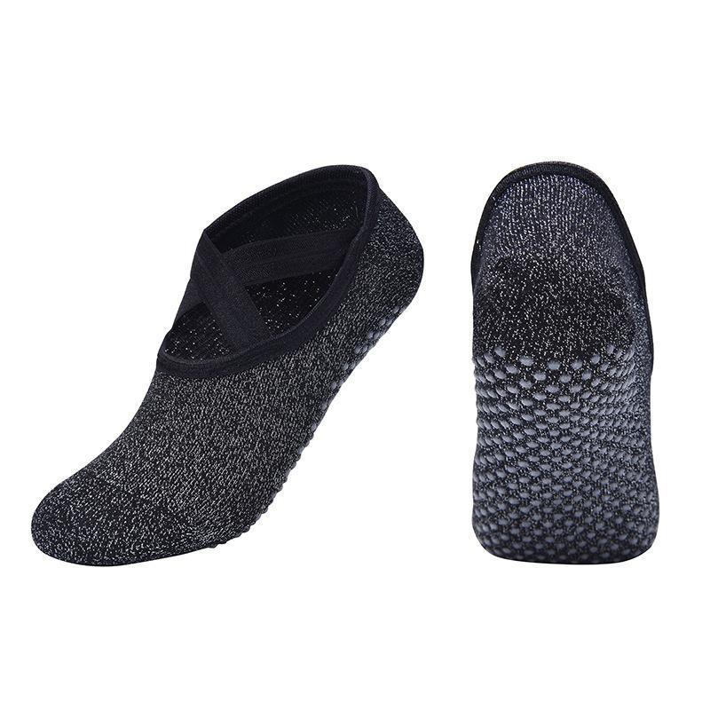 Yoga Socks Non Slip Pilates Ballet Grip Socks for Women Gym Fitness - Grey