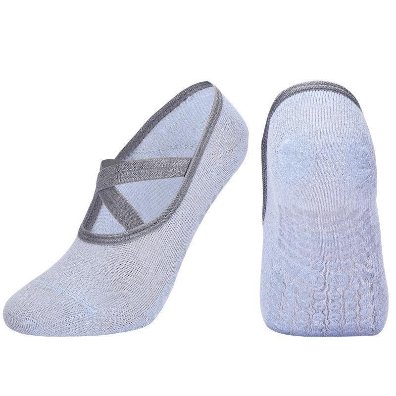 Yoga Socks Non Slip Pilates Ballet Grip Socks for Women Gym Fitness - Purple