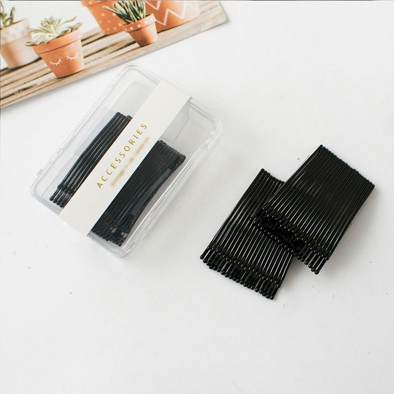 40 PCS Short Black Waved Hair Pins Bobby Pins Grips Salon Dance Hair Accessories - Long Curved Clip