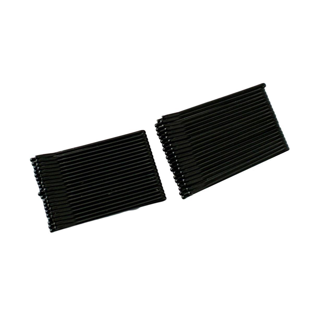 40 PCS Short Black Waved Hair Pins Bobby Pins Grips Salon Dance Hair Accessories - Long Curved Clip