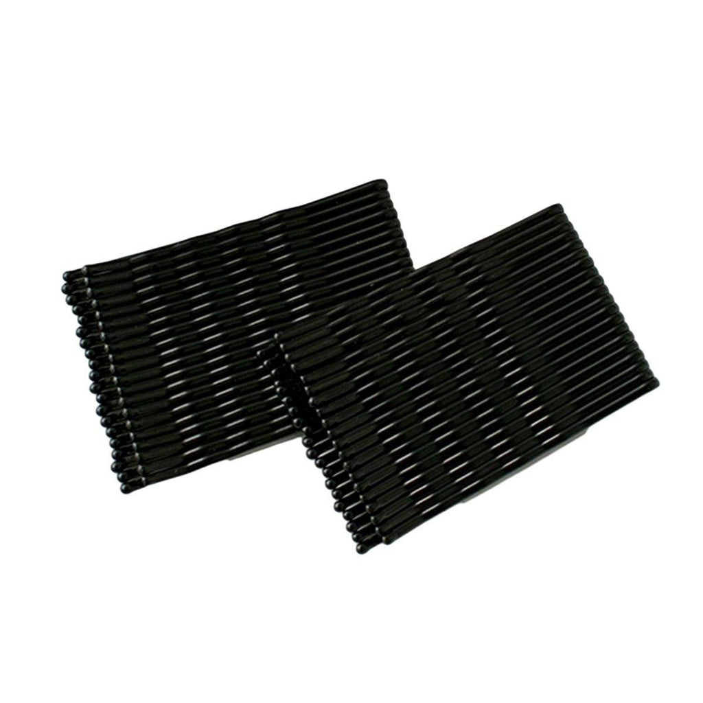 40 PCS Short Black Waved Hair Pins Bobby Pins Grips Salon Dance Hair Accessories - Long Flat Clip