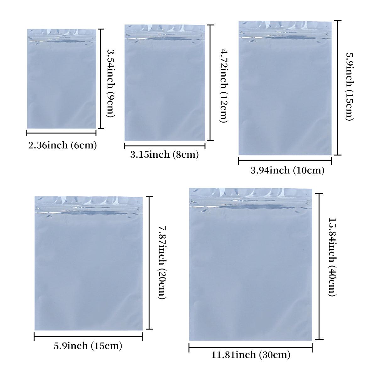 Plastic Self Sealing Bags 100PCS 5Sizes Anti Static Semi Transparent Resealable - 15x20cm