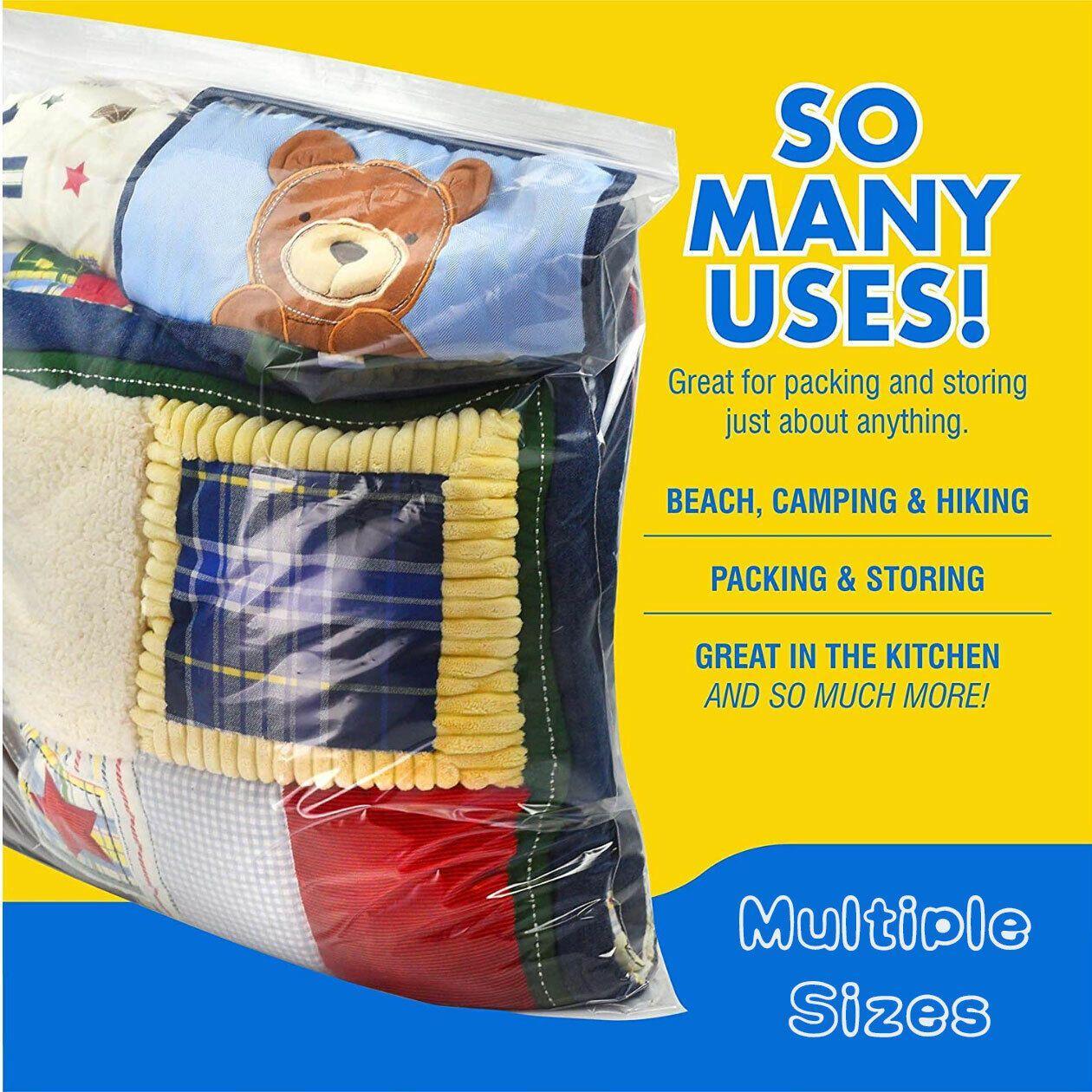 10/100PCS Thick Resealable Ziplock Bags in 12 Sizes Zip Lock Plastic Bags - 20x28cm-100pcs