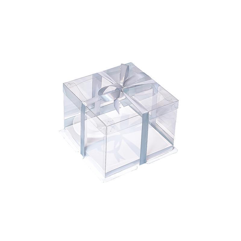 20 PCS Clear Treat Box Box Portable Cake Display Transparent Birthday Cake - 8 INCH(without ribbon)-Single