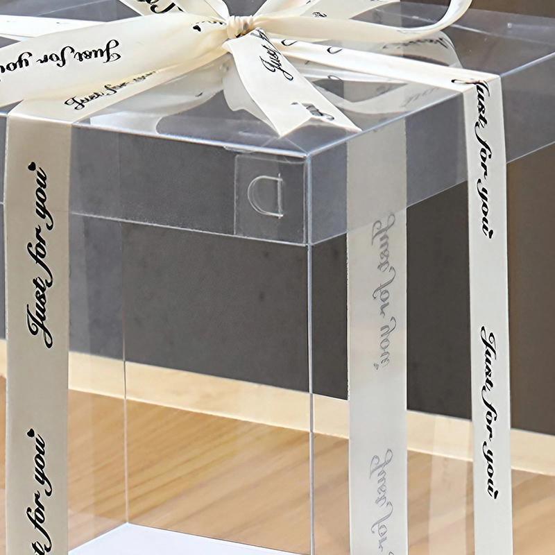 20 PCS Clear Treat Box Box Portable Cake Display Transparent Birthday Cake - 4 INCH(without ribbon)-Double