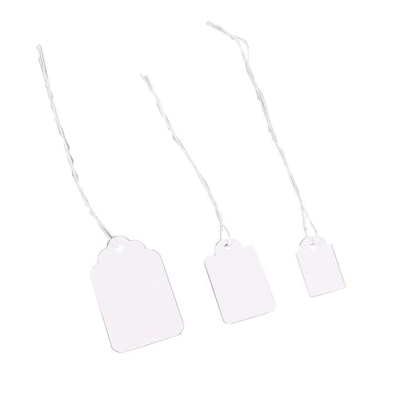 500PCS White Strung Tags Labels Retail Luggage Jewelry price tags with string - 2.2*3.5cm