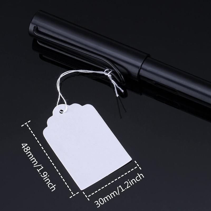 500PCS White Strung Tags Labels Retail Luggage Jewelry price tags with string - 2.2*3.5cm