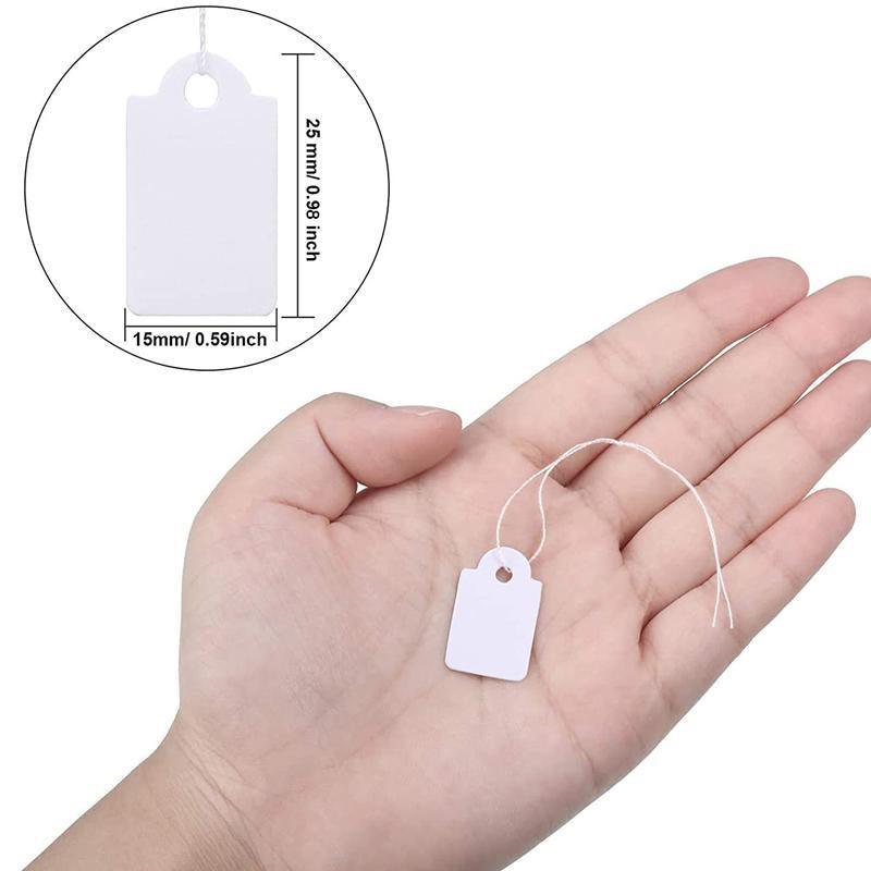 500PCS White Strung Tags Labels Retail Luggage Jewelry price tags with string - 2.2*3.5cm