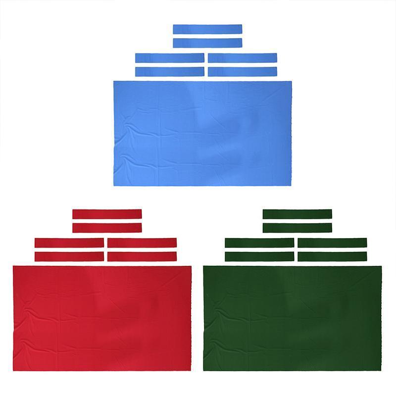 7Pcs Billiard Snooker Pool Table Cover Cloth W/ Felt Strip Heavy Duty 9FT - Blue