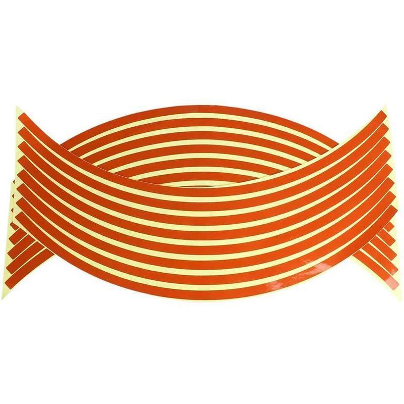 18inch Reflective Rim Tape Wheel Stripe Decal Trim Sticker For Car Motorcycle - Reflective Red