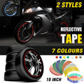 18inch Reflective Rim Tape Wheel Stripe Decal Trim Sticker For Car Motorcycle - Break-Reflective Blue