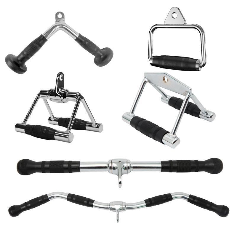 Cable Pulley Attachment Tricep Rope V Grip LAT Pull Down Gym Accessory - Revolving Straight Bar