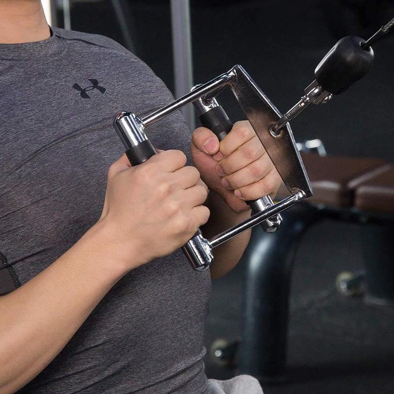 Cable Pulley Attachment Tricep Rope V Grip LAT Pull Down Gym Accessory - Revolving Straight Bar