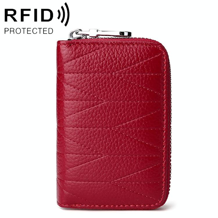 Women Anti Magnetic Leather Rfid Wallet - Aqua Blue