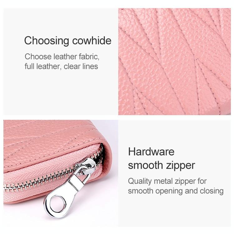 Women Anti Magnetic Leather Rfid Wallet - Aqua Blue