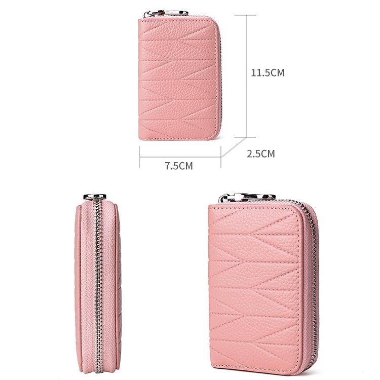 Women Anti Magnetic Leather Rfid Wallet - Aqua Blue