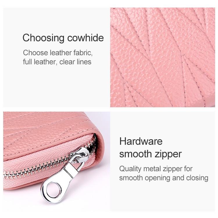Women Anti Magnetic Leather Rfid Wallet - Aqua Blue