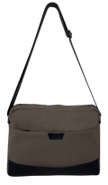 FIB Byron Canvas Laptop Messenger Bag Travel Shoulder Sling - Brown